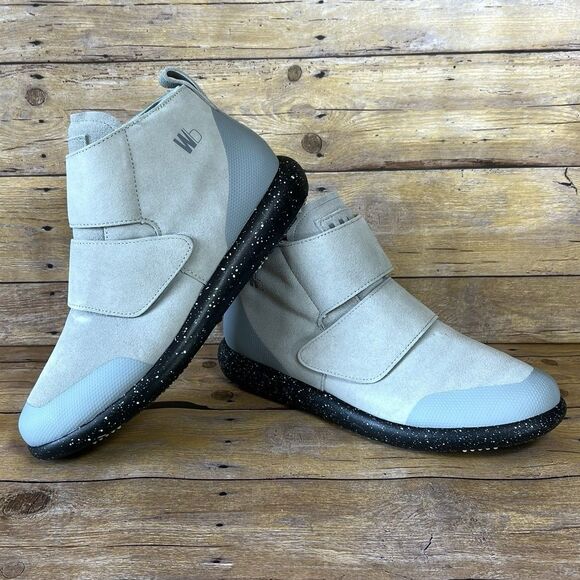 WORLD BOOTS Sz 12 Mens Chukka Moccasin Boots 100% Leather Suede Light Blue - Picture 11 of 16